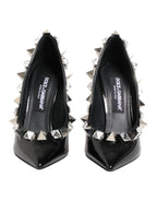 Dolce & Gabbana Black Crystals Studs Stiletto Pumps Shoes
