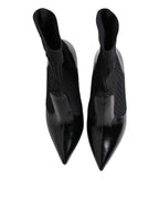 Dolce & Gabbana Black Stretch Stilettos Booties Socks Shoes