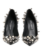 Dolce & Gabbana Black Crystals Studs Stiletto Pumps Shoes