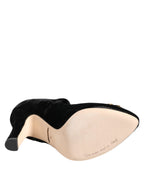 Dolce & Gabbana Black Roses Crystal Brooch Mary Jane Shoes