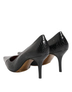 Dolce & Gabbana Black Exotic Leather Stiletto Pumps Shoes