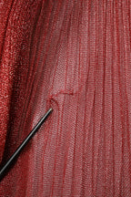 Dolce & Gabbana Burgundy Mesh Sleeveless Midi A-line Dress