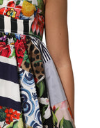 Dolce & Gabbana Multicolor Patchwork Cotton AlineMini Dress