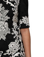 Dolce & Gabbana Black Lace Trim Short Sleeves A-line Dress