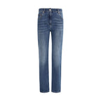 Brunello Cucinelli Blue Cotton Skinny Jeans