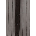 Brunello Cucinelli Brown Silk Blouse