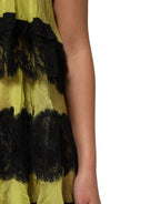 Dolce & Gabbana Yellow Black Babydoll Chemise Lingerie Dress