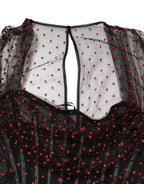 Dolce & Gabbana Black Lace Trim Long Sleeve Sheath Mini Dress