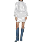BLANCA VITA Abelia Laminated Mini Dress