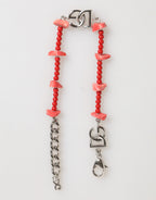 Dolce & Gabbana Silver Tone Brass Beaded Resin DG Logo Chain Men Bracelet