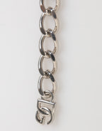 Dolce & Gabbana Silver Tone Brass Chain Lobster Clasp DG Logo Bracelet