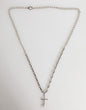 Dolce & Gabbana Silver Tone Brass Chain Religious Cross Pendant Necklace