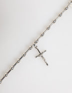 Dolce & Gabbana Silver Tone Brass Chain Religious Cross Pendant Necklace