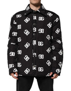 Dolce & Gabbana Black DG Monogram Nylon Windbreaker Jacket
