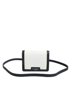 Dolce & Gabbana Beige Black Leather Card Holder Crossbody Men Borse Bag