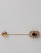 Dolce & Gabbana Rhinestone Embellished Sterling Silver Collar Brooch Pin