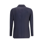Lardini Blue Fleece Wool Blazer