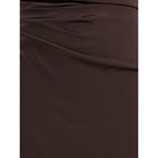 Staud Brown Silk Cocktail Dress