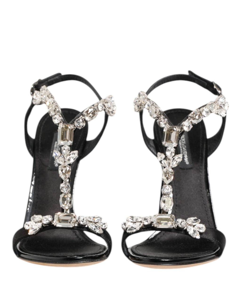 Dolce & Gabbana Black Keira Crystals Heels Sandals Shoes