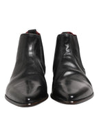 Dolce & Gabbana Black Chelsea Slip On Men Ankle Boots Shoes
