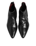 Dolce & Gabbana Black Chelsea Slip On Men Ankle Boots Shoes