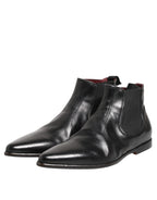 Dolce & Gabbana Black Chelsea Slip On Men Ankle Boots Shoes