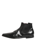 Dolce & Gabbana Black Chelsea Slip On Men Ankle Boots Shoes
