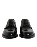 Dolce & Gabbana Black Calf Leather Lace Up Dress Shoes