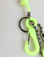 Dolce & Gabbana Green Springy Key Holder DG Logo Men's Keychain Keyring