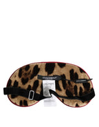 Dolce & Gabbana Brown Leopard Print Silk Women Accessory Sleep Eye Mask