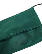 Dolce & Gabbana Green Silk Pleated Elastic Ear Strap Face Mask