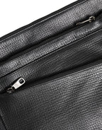 Dolce & Gabbana Black Palmellato Leather Logo Plaque Shoulder Borse Bag
