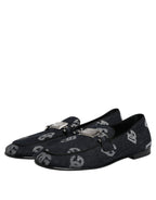 Dolce & Gabbana Blue Logo Cotton Loafers Formal Dress Shoes