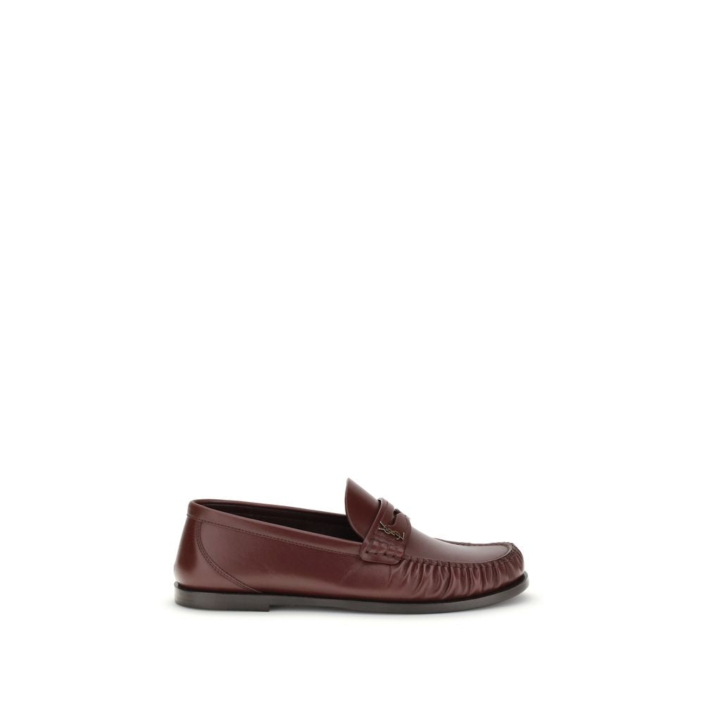 Saint Laurent Brown Calf Leather Bos Taurus Slip-On Loafers