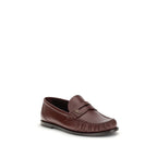 Saint Laurent Brown Calf Leather Bos Taurus Slip-On Loafers