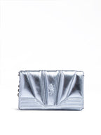 Ferrari Metal light blue GT patent leather bag with chain