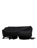Dolce & Gabbana Black Logo Tape Polyamide School Travel Backpack Men Bag