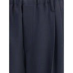 Brunello Cucinelli Gray Fleece Wool Casual Pants