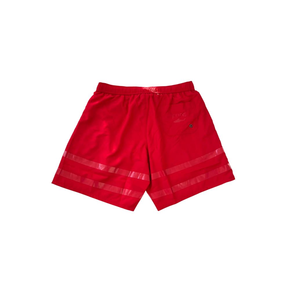 Iceberg Red Polyester Men Swim Short