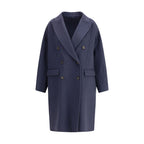 Brunello Cucinelli Blue Cashmere Coat