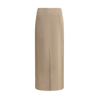 Brunello Cucinelli Gray Acetate Midi Skirt