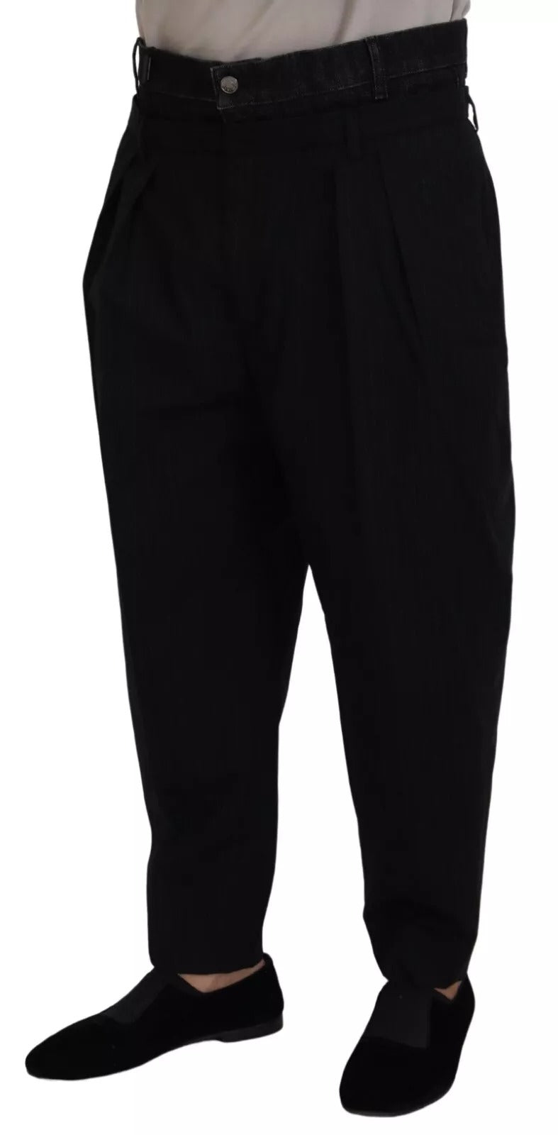 Dolce & Gabbana Black CottonStretch Loose DenimTrouser Jeans