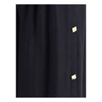 Kristina Ti Black Fleece Wool Long Skirt