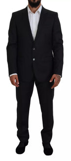 Dolce & Gabbana Melange Grey Wool 2 Piece MARTINI Suit