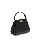 Ferragamo Black Calf Leather Bos Taurus Handbag