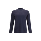 Brunello Cucinelli Blue Cotton Long Sleeve T-Shirt