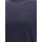 Brunello Cucinelli Blue Cotton Long Sleeve T-Shirt