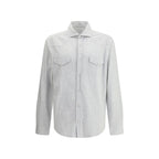 Brunello Cucinelli Gray Cotton Shirt