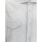 Brunello Cucinelli Gray Cotton Shirt