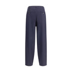 Giorgio Armani Blue Fleece Wool Casual Pants